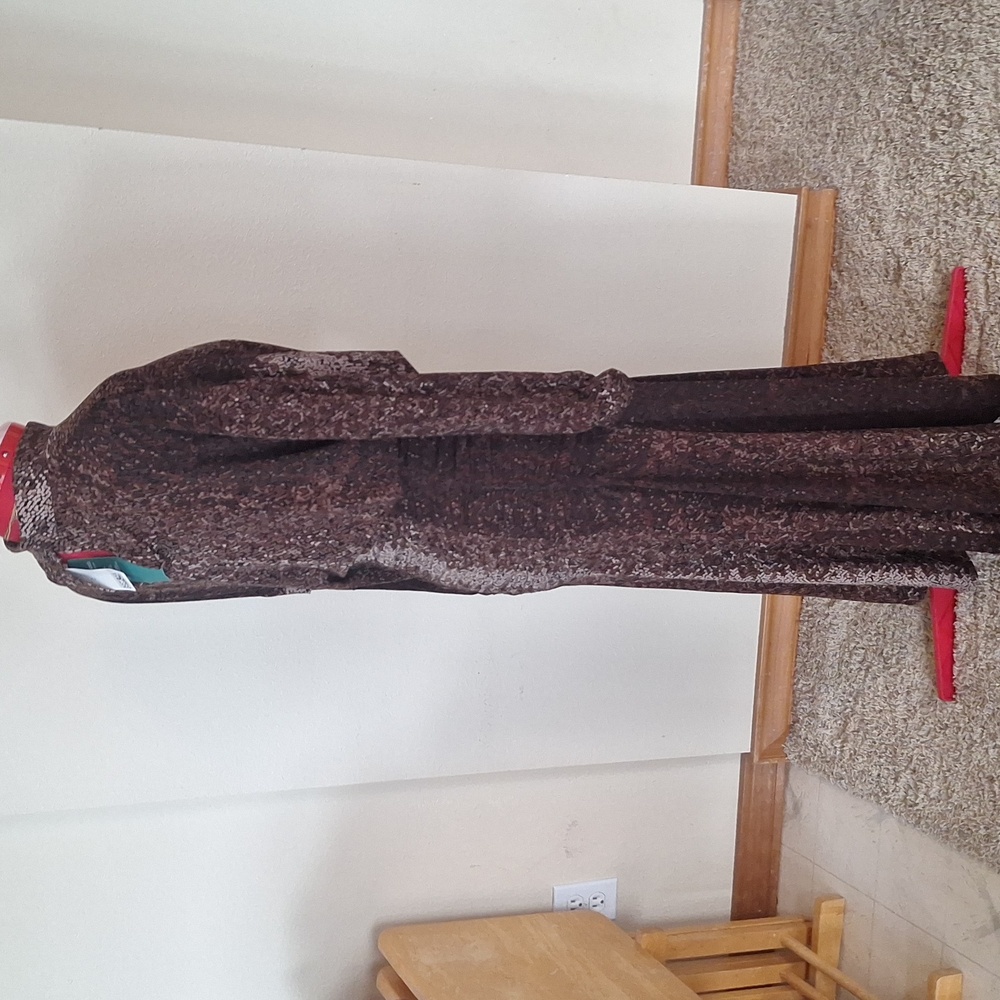 H&M Pretty Long  Brown & Tan Dress Size S - Picture 6 of 16